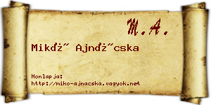 Mikó Ajnácska névjegykártya